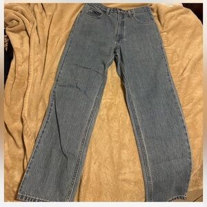 Lands' End Women Straight Jeans in Classic Blue